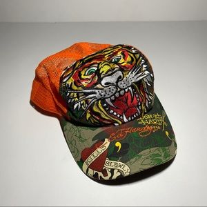 Vintage Y2K Ed Hardy Tiger Mesh Hat